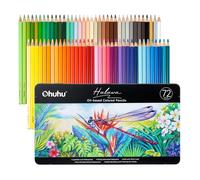 Ohuhu Colouring Pencils, 72 Blendable High Pigmentation Soft and Thick Core 4mm Oil-based Lead Coloured Pencils for Professionals Artists Adults Students Drawing Sketching Portrait - Halawa Series
