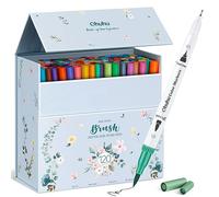 Ohuhu Colouring Pens 120 Brush & Fineliner Water-Based for Adult Colouring | Dual Tips For Both Shading Blending & Detail Odourless & Non-Toxic Ideal for Colouring Books Calligraphy Drawing - Maui