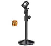 Ohuhu Desktop Mic Stand, Adjustable Microphone Stand for Singing Studio | Table Mic Stand with Mic Clip, Metal 5/8" Male to 3/8" Female Adapter Compatible with Blue Yeti Snowball & Other Microphones