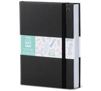 Ohuhu Double-Sided Bleedproof A5 Sketchbook, 150GSM No Bleed-Through Paper, 120 Pages (60 Sheets), 5.5"×8.5" (A5 Size), PU Leather Hardcover Art Journal for Alcohol Markers & Travel Art