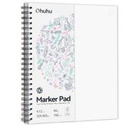 Ohuhu Double-Sided Bleedproof Sketchbook - 120 Pages (60 Sheets) 150GSM No Bleed-Through Paper for Alcohol Markers, Large Drawing Pad (9×12 in), Spiral Bound Art Journal for Ink & Watercolour