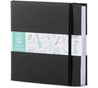 Ohuhu Double-Sided Bleedproof Sketchbook, 120 Pages(60 Sheets) of 150GSM Smooth Thick Drawing Paper, PU Hardcover Square Art Book for Alcohol Markers & Watercolour - Square 8.3x8.3 in(21x21cm)