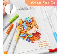 Ohuhu Dual Tip Brush & Fineliner Art Markers - 40 Colours Journaling Pens for Bullet Journals, Calligraphy & Lettering - Water-Based Colouring Markers for Adults, Card Making & Art Projects