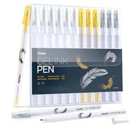 Ohuhu Gold Silver White Gel Pen, 12 Pack Extra Fine Point Opaque Smooth Gelly Roll Pens for Black Paper Card Making Black Paper Highlighting Drawing Sketching Writing