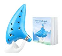 Ohuhu Legend of Zelda Ocarina with Song Book 12 Hole Alto C Zelda Ocarina Gift for Zelda Fans with Display Stand Protective Bag, Perfect for Beginners and Professional Performance Light Blue