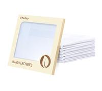 Ohuhu Mens Handkerchiefs, Hankies Mens Cotton 100% Soft Cotton Machine Wash, Men's Handkerchiefs White Pocket Square for Weddings Prom Celebration, Gift for Men