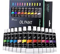 Ohuhu Oil Paints for Artists, 24 Colours x 12ml Tubes Oil Paint Set - Rich Pigment & Non-Toxic, Creamy Texture on Paper Canvas Wood Ceramic Fabric, Ideal for Wall Art, Landscape & Portrait Painting