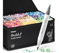 Ohuhu Refillable 320 Colors Alcohol Markers Brush Tip- Double Tipped Alcohol-based Art Sketch Marker Set for Artist Adults Coloring Illustration - Honolulu B of Ohuhu Markers -Brush & Fine Dual Tips