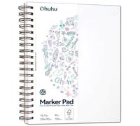 Ohuhu Sketchbook - Double-Sided Bleedproof, 150GSM No Bleed-Through Paper, 120 Pages (60 Sheets), Portrait Format 10×7.6"(25×19cm), Spiral Bound Art Journal for Alcohol Markers, Ink & Watercolour