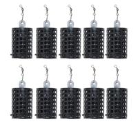 Ohulelks 10Pcs Round Fishing Tackle Feeders Cage Iron Fishing Lure Cage Basket Trap Lure Holder Fishing Baits Cage Feeders 50G