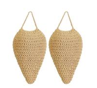 Ohulelks 2 Pack Large Crochet Wasp Nest Deterrent Hanging Fake Nest Wasp Nest Decoy Hanging Wasp Deterrent Wasp Deterrent