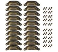 Ohulelks 20PCS Antique Iron Drawer Knobs Pulls Handles - Vintage Kitchen Cabinets Furniture Wardrobe Pull Handle, B Easy Install