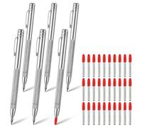 Ohulelks 6 Pcs Tip Scriber with 30 Replacement Marking Tip Aluminium Magnet Carbide Scribe Tool Engraving Pen