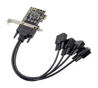 Ohulelks Control Card ST331 PCIe X1 AX99100 4S Industrial RS232 COM Port Control Card Multifunction Convenient Expansion Card Easy Install Easy to Use