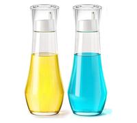 Ohulelks Mouth Wash Dispensers,8.8ozglass Mouthwash Dispenser,Small Clear Mouthwash Container for Kitchen and Bathroom 2pcs