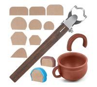 Ohulelks Pottery Handle Making Tool with 9 Pcs Mug Handle Mold Adjustable Clay Pottery Tools Ceramic Tools Pottery Trimming