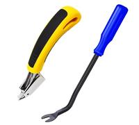 Ohulelks Staple Remover,Upholstery and Construction Staple Puller -Lifter Tool Heavy Duty Carpet Remover,Yellow+Blue
