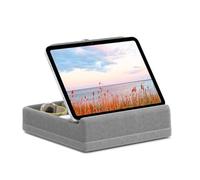 Ohulelks Tablet Pillow Stand with Storage Foldable Holder Angle Adjustable Soft Pad Dock for Bed and Laptop and Desk Gray