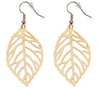 Ohulelks Women'S Earrings Hot Hollow Metal Leaves Dangling Long Statement Drop Earrings（Gold）