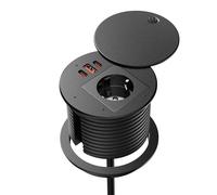 Ohuo Removable socket USB C PD 35W, built-in socket with USB 30W and 2 USB-C 35W, recessed socket with lid black