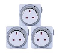OHVBAEON 3PCS Mechanical Timer Socket Switch Energy Saving Compact UK Timers Plug Socket 24 Hour Energy Saving Compact UK Plug for Indoor Lights, Lamp, Coffee Maker, Water Heater And Home Appliances