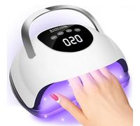OHVBAEON UV Nail Lamp,220W UV Lamps for Gel Nail 57 Beads Nail Dryer with Touch Screen Automatic Sensor and 4 Timers Portable Handle Nail Art Light Tool Professional Nail Dryer for Home and Salon Use