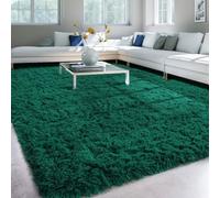 OHWPEAT Fluffy Shag Area Rugs for Living Room Deep-Green 6x9, Plush Soft Rugs for Girls Boys Kids Room, Floor Shaggy Carpets for Bedroom, Extra Large Fuzzy Rug for Play Room Game Room Home Decor