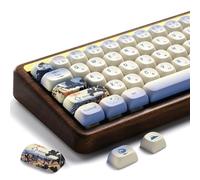 OHY XVX MOA Profile Japanese Fuji Mountain Theme PBT Keycaps Set, 140-Key Coffee & Cream Custom Keycaps for US Layout Mechanical Keyboards -Blue