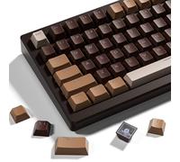OHY XVX Shine Through Keycaps -133 Keys Cherry Profile Double Shot PBT Keycaps Compatible for 60%/75%/100% Retro Gaming Mechanical Keyboard-Coffee Brown