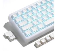 OHY XVX White Shine Through Keycaps, Prism Refraction 130 Keys Double Shot PBT Cherry Profile MX Switch ANSI Mechanical Keyboard Keycap Set