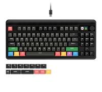 OHY XVX Wired 75% Retro Gaming Keyboard with 2 HUB Ports, M87 Pro Mechanical Keyboard with Customizable Switches, Compact Gamer RGB- Classic Black