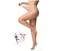 ohyeahlady 15 Denier Nude Tights for Women Plus Size Ultra Sheer Tights Control Top Non Rip Reinforced Toes Stockings 3XL 4XL 5XL