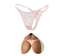 ohyeahlady Adjustable G String Thongs for Women Pink Polka Dots Sexy Panties Micro Bikini Ladies French Knickers One Size Fit 8-12