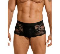 ohyeahlady Mens Sexy Underwear for The Bedroom Black Lace Sheer Tucking Underwear Panties for Men Sissy Outfit Lingerie L