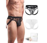 ohyeahlady Mens Sexy Underwear for The Bedroom Sexy Lace Bulge Pouch Underwear Briefs Breathable Underpants Black M