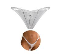 ohyeahlady Micro Thongs for Women G-String Thongs T-Back Tanga Briefs Ladies Sexy Panties Brazilian Knickers Plus Size Underwear Pack of 1 White UK 18