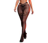 ohyeahlady Women's Fishnet Tights Box Package, Plus Size High Waisted Strappy Lace Suspender Pantyhose, Hollow Out Lingerie for Women(XS-M)