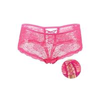 ohyeahlady Womens Hipster Underwear Plus Size Cheeky Panties Sexy Soft Lace French Knickers Comfortable Bikini Briefs Pink Size 20 22