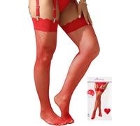 ohyeahlady XS-5XL Fishnet Stockings for Women Lace Top Hold Ups Thigh High | Non-Slip Double Silicone, Box Package, Soft Nylon Yarn, Wide Lace Top, No Digging, Anti-Rolling,Stay Up, Durable Mesh