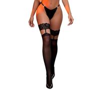 ohyeahlady XS-5XL Womens Hold Up Stockings Lace Top Silicone Thigh High | Sexy Stay Up Tights, Cute Bow, Plus Size Pantyhose, Halloween Daily, Box Package