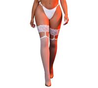 ohyeahlady XS-5XL Womens Hold Up Stockings Lace Top Silicone Thigh High | Sexy Stay Up Tights, Cute Bow, Plus Size Pantyhose, Halloween Daily, Box Package