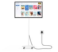 OHYEAHSPIN 43 Inch Portable TV Smart Touch, 4K Rotatable TV LCD Display with Wires plugged in use, Android OS, Touch Screen, Remote Control, Type-C, USB, HDMI Port, on Wheels