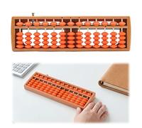 OHYER 13 Digits Soroban Abacus Plastic Arithmetic Soroban Primary School Abacus Abacus for Arithmetic and Counting with Reset Button Calculation Tool for Mathematical for Office (Brown B, 13)