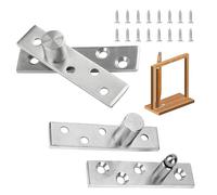 OHYER Pack of 2 Concealed Stainless Steel Swivel Hinges Pivot Hinge Stainless Steel 360 Degree Hinge Door with Screws Hinge Accessories for Cabinets and Windows (Large Eccentric, 98.6 x 23.9 x 4 mm)