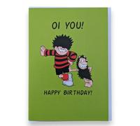 Oi You! Happy Birthday Dennis the Menace & Gnasher Beano Blank Greeting Card