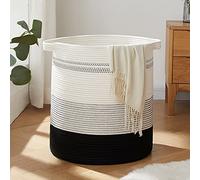 OIAHOMY 80L Laundry Hamper,Storage Basket with Handles,Decorative Basket for Living room,Woven Storage Basket for Toys Bin,Pillows, Blankets,Clothes-20x18in-Gradient Dark