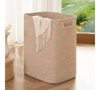 OIAHOMY Laundry Hamper, Laundry Basket，Rectangle Cotton Storage Basket with Handles, Large Blanket Basket for Living room, Woven Decorative Storage for Toys,Clothes,Pillows-16x13x22in-Brown variegated