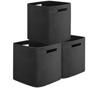 OIAHOMY Storage Cubes, 13 Inch Cube Storage Organizer, Collapsible Storage Bins, Baskets for Organizing, Storage Bins for Shelves-Black, 3-PACK