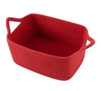 OIAHOMY Woven Basket, Gift Basket Empty with Gift Bags and Ribbons, Rope Baskets for Baby Showers, Storage Baskets with Handles for Nursery, Pet Toy Organizer - Red