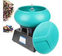 oiakus Electric Vibratory Tumbler Polishing Machine, 12L Bench Polisher, Barrel Opening Diameter: 335mm, Maximum Internal Diameter: 42cm, for Metal Parts, Gems, Jade Crafts, Auto Parts Polishing